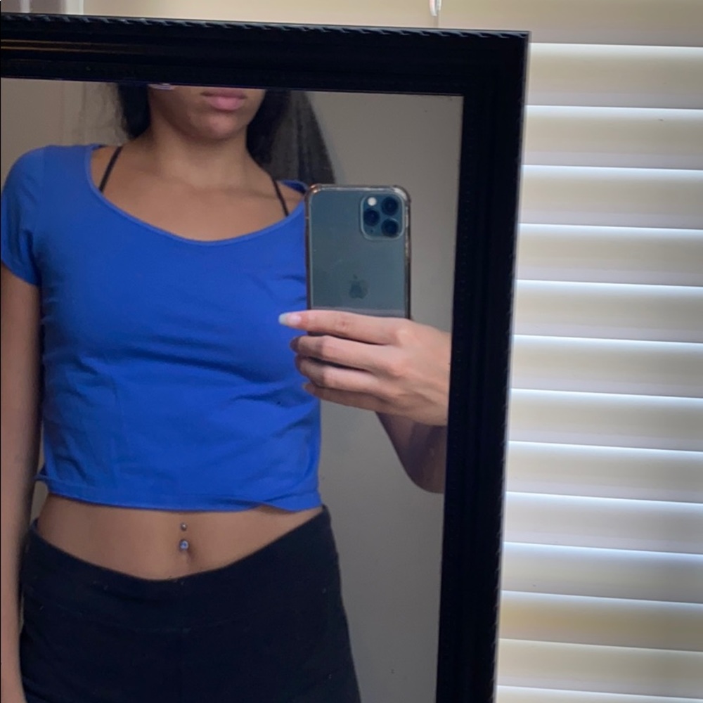 Blue crop top